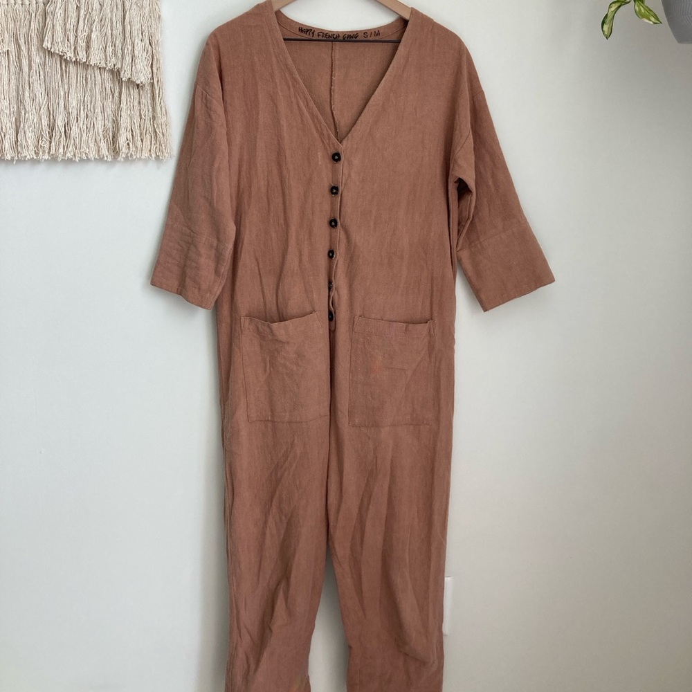 Happy French Gang Jumpsuit, Size S/M, Terracotta